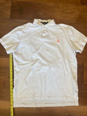 Polo by Ralph Lauren Men’s White Polo with Orange Pony Logo